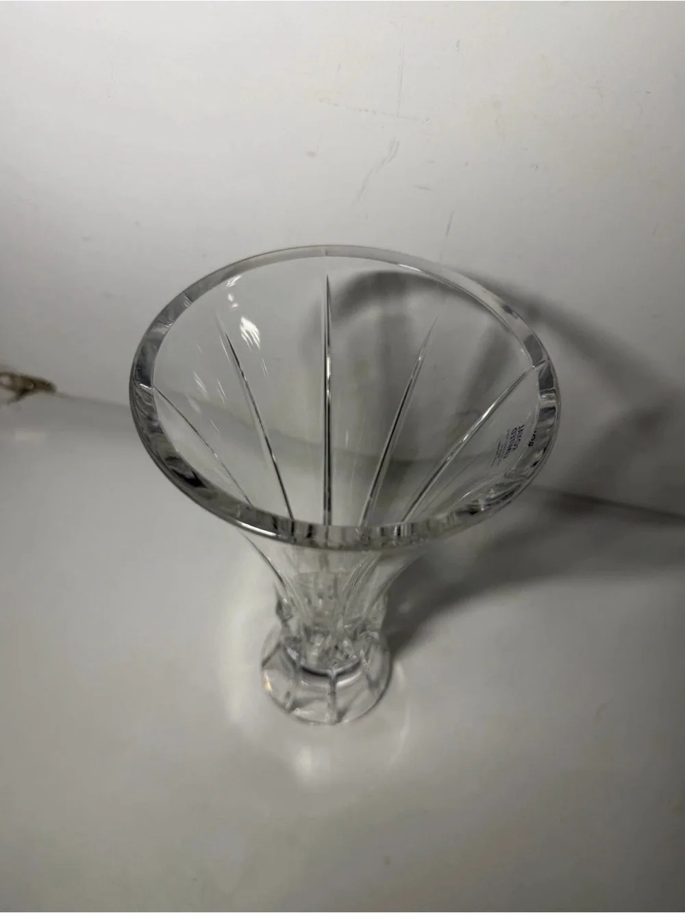 Clear Glass Decorative Vase - Elegant Fluted Design